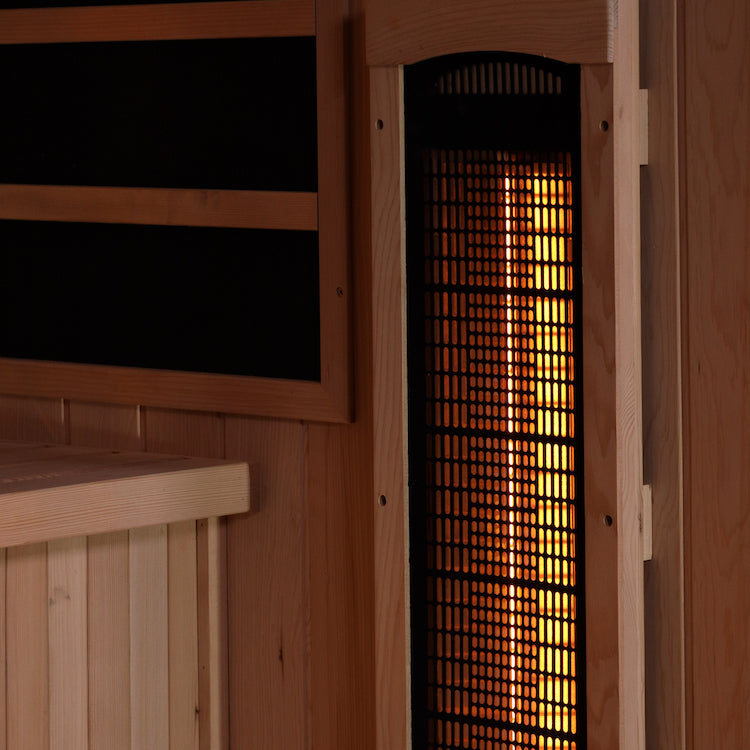 Golden Designs 3-Person Corner Full Spectrum FAR Infrared Sauna.
