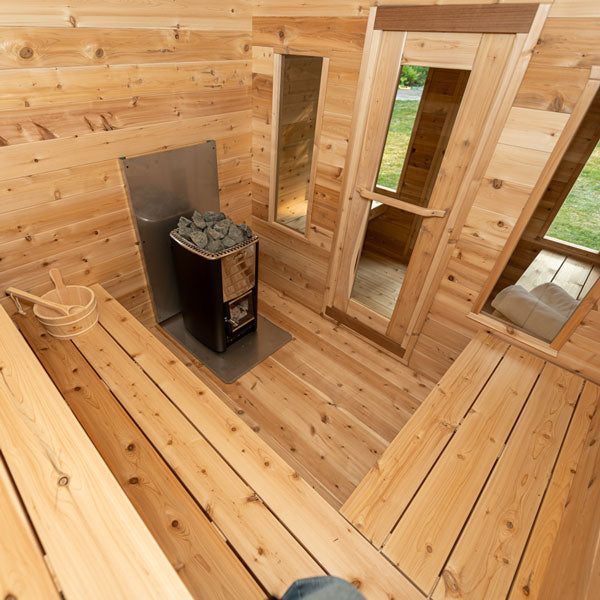 A Dundalk Canadian Timber CT Georgian Cabin sauna room from Dundalk LeisureCraft.