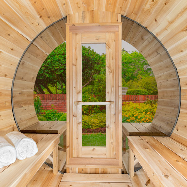 dundalk canadian timber serenity mp barrel sauna.