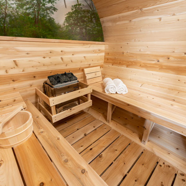 Dundalk Canadian Timber Tranquility MP Barrel Sauna.