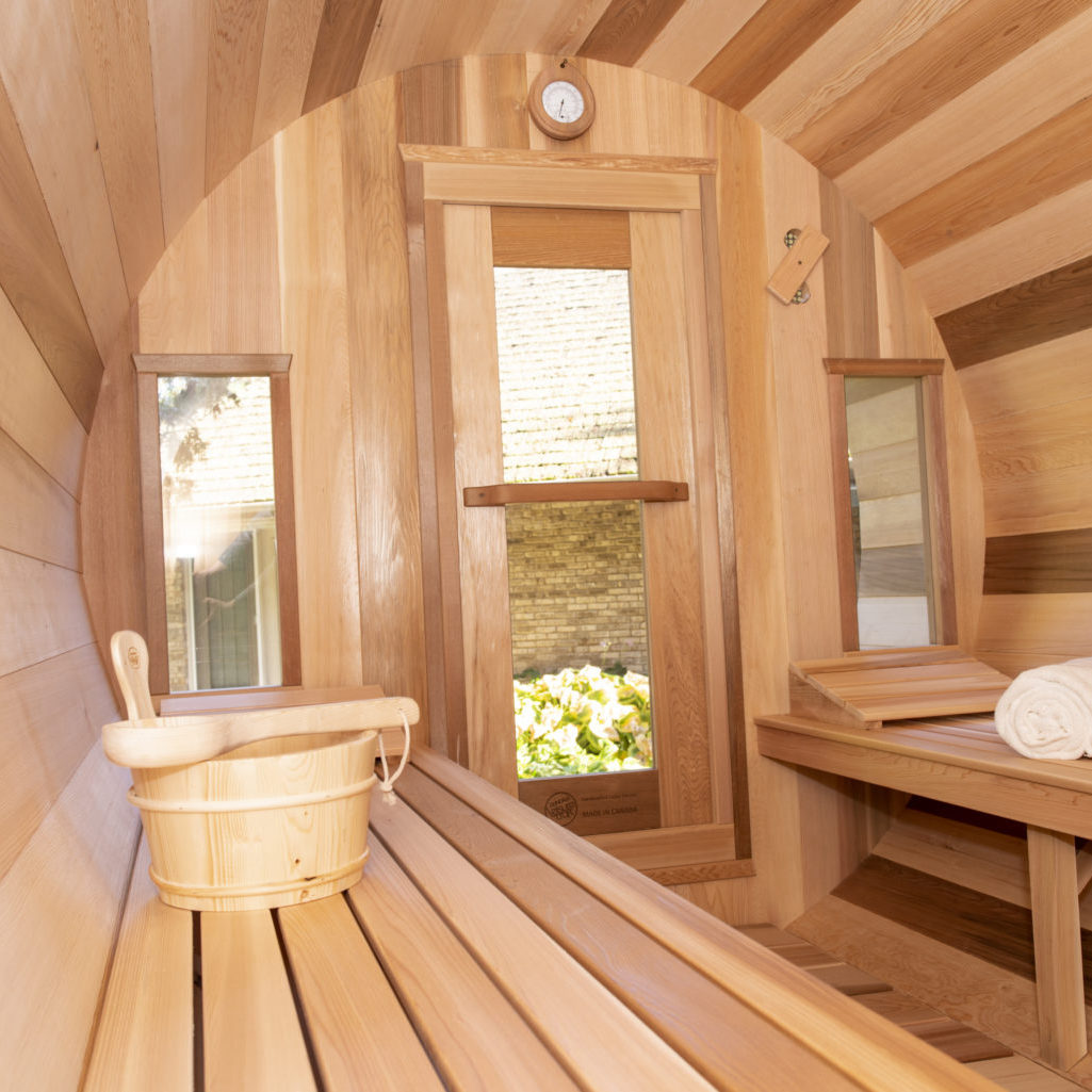 A Dundalk Canadian Timber Tranquility Sauna by Dundalk Leisurecraft.
