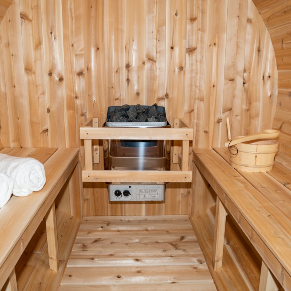 dundalk harmony 4-person white cedar sauna.
