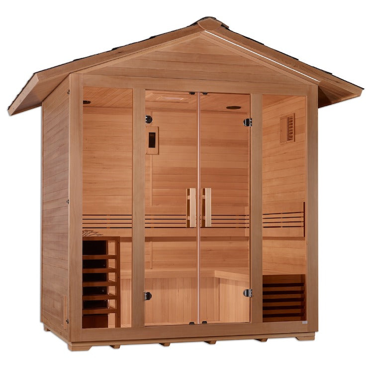 golden designs sauna "Vorarlberg" 5 Person Traditional Outdoor Sauna.