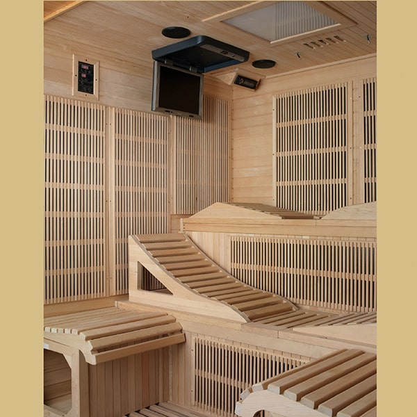 Golden Designs Monaco 6-person PureTech™ Near Zero EMF Infrared Sauna.