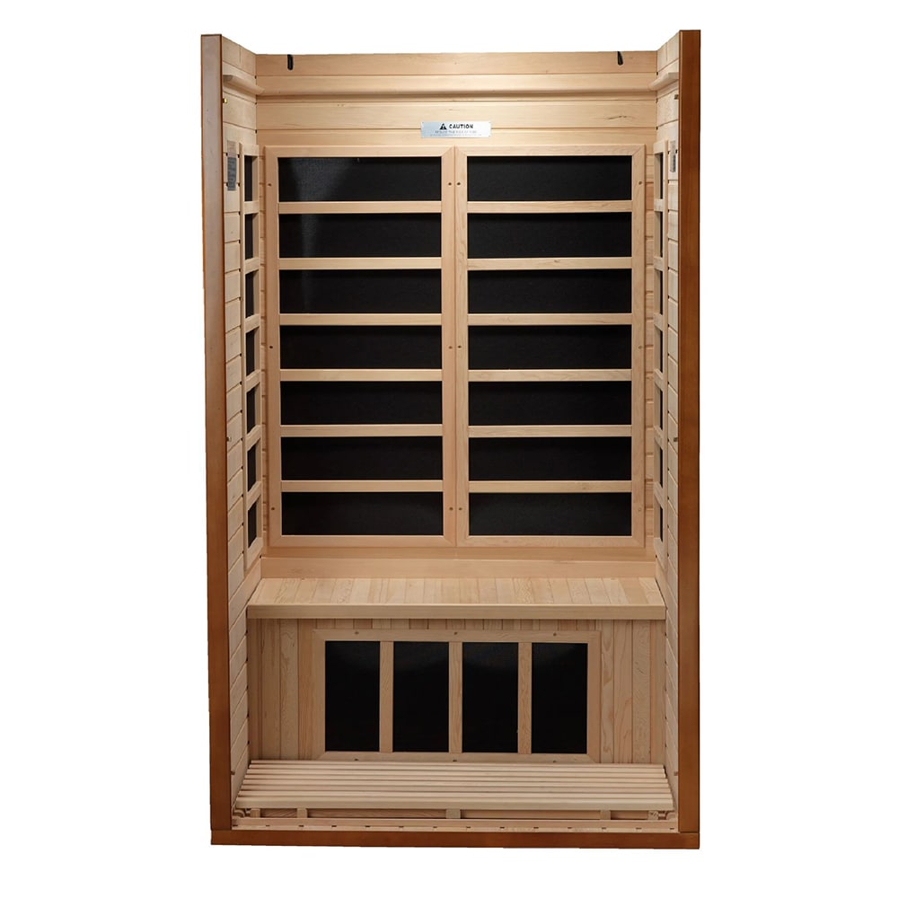 The Dynamic Barcelona Elite 1-2-person Ultra Low EMF Far Infrared Sauna with two doors is an Ultra Low EMF Far Infrared Sauna.