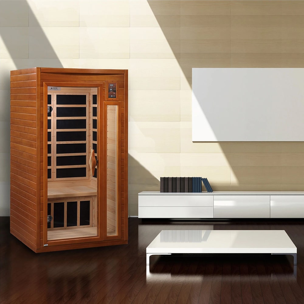 Enjoy the ultimate relaxation and health benefits of a Dynamic Barcelona Elite 1-2-person Ultra Low EMF Far Infrared Sauna, conveniently located in your own living room. Transform your space into a Dynamic Saunas.