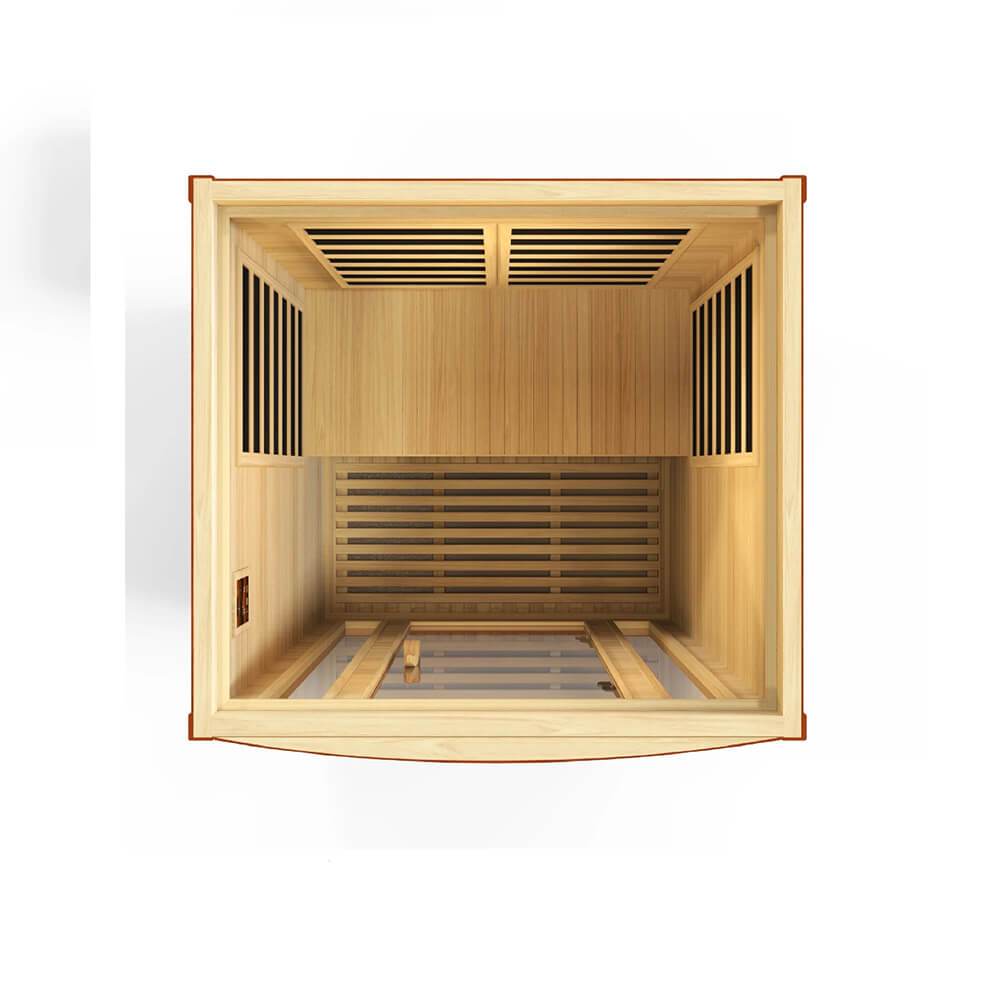 A Dynamic Saunas Dynamic San Marino 2-Person Low EMF Far Infrared Sauna on a white background.