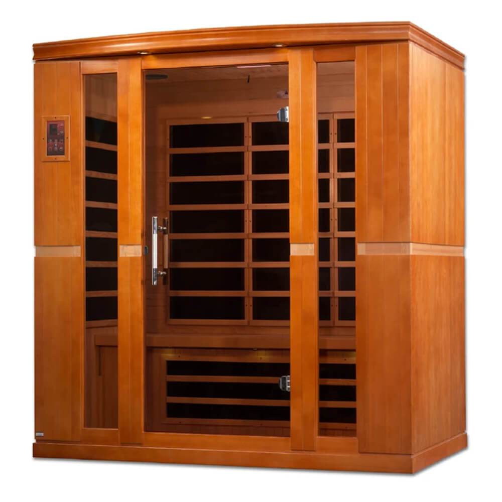A Dynamic Bergamo 4-Person Low EMF Far Infrared Sauna with glass doors.